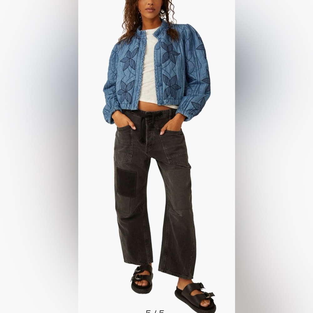 FREE PEOPLE Quinn Quilted Cotton Denim Jacket-NWT - Picture 6 of 6